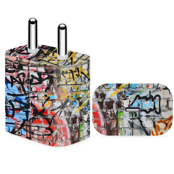 Charger Skin - Wall Decorated With Colorful Abstract Graffiti