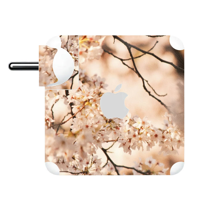 Charger Skin - White Floral Brown Shaded Stem