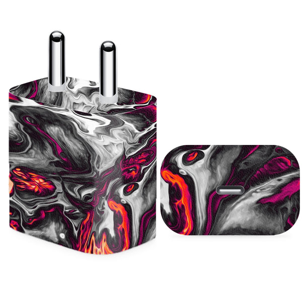 Charger Skin - Yellow Pink White Lava Design
