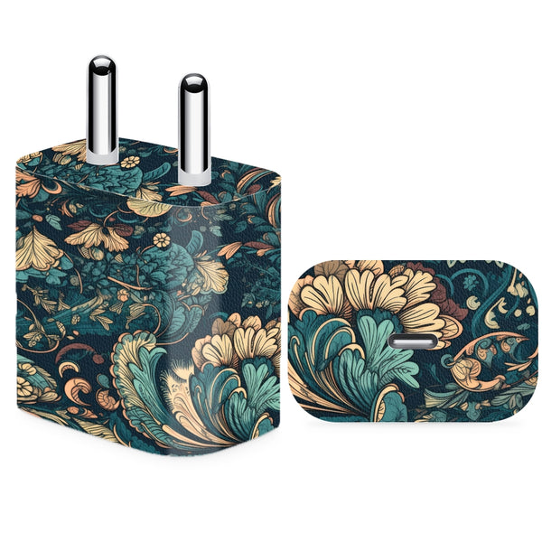 Charger Skin - Blue Yellow Floral With Abundance Flowers