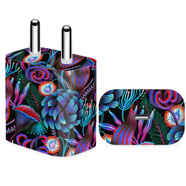 Charger Skin - Blue Purple Shaded Floral Spirals