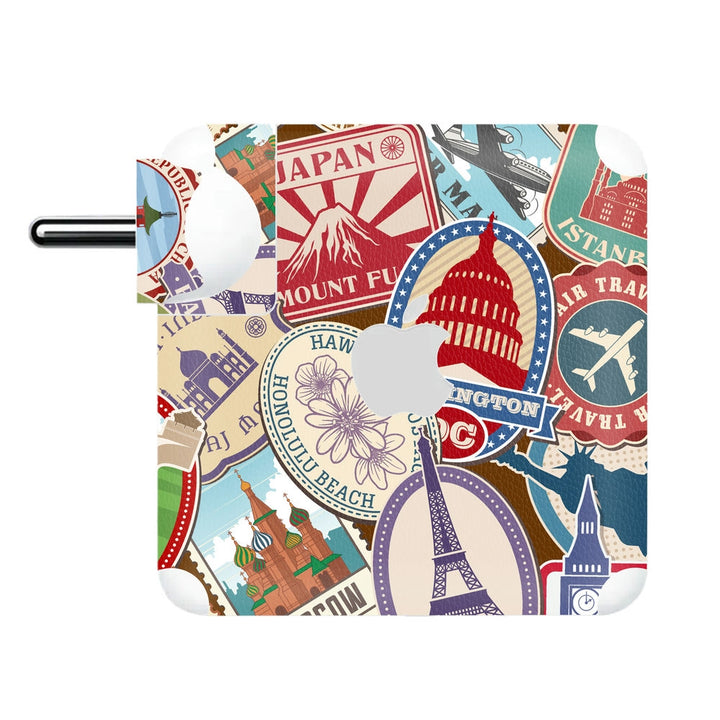 Charger Skin - Travel Stamp Doodle