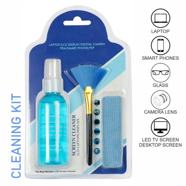 Professional 3-in-1 Cleaning Kit for Camera, Lens, Binocular, Laptop, TV, Monitor, Smartphone, Tablet