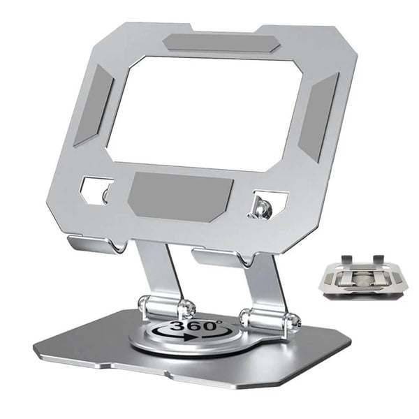 360° Rotating Aluminum Tablet Stand – Foldable, Adjustable iPad & Tablet Holder for Desk (4"–13")