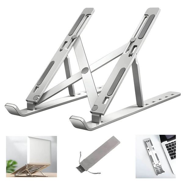 6 Angles Adjustable Aluminum Ergonomic Foldable Portable Tabletop Laptop Riser Stand