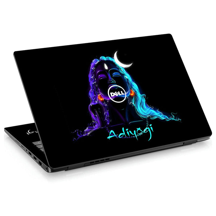 3D Embossed Laptop Skin - Adiyogi Line Art