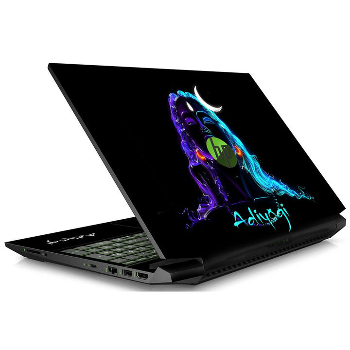 3D Embossed Laptop Skin - Adiyogi Line Art