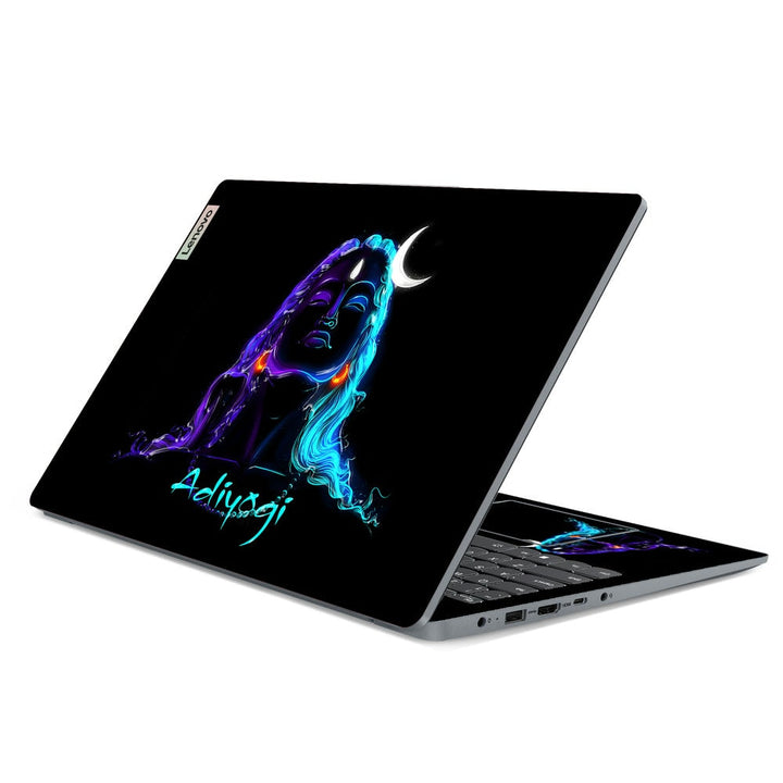 3D Embossed Laptop Skin - Adiyogi Line Art