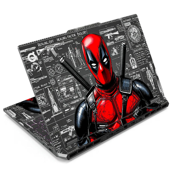 3D Embossed Laptop Skin - Deadpool Comic Style