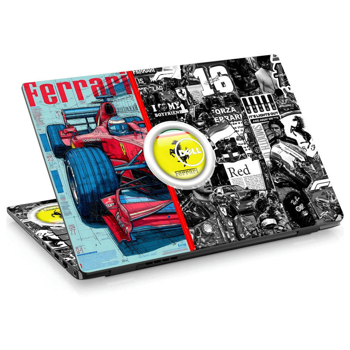Ferrari F1 Collage 3D Embossed Laptop Skin | Buy Online Now – SkinsLegend