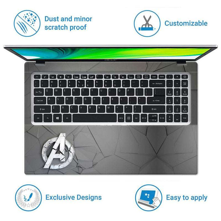 Laptop Skin - Avengers on Grey Stone