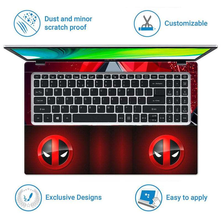 Laptop Skin - Red Design Deadpool