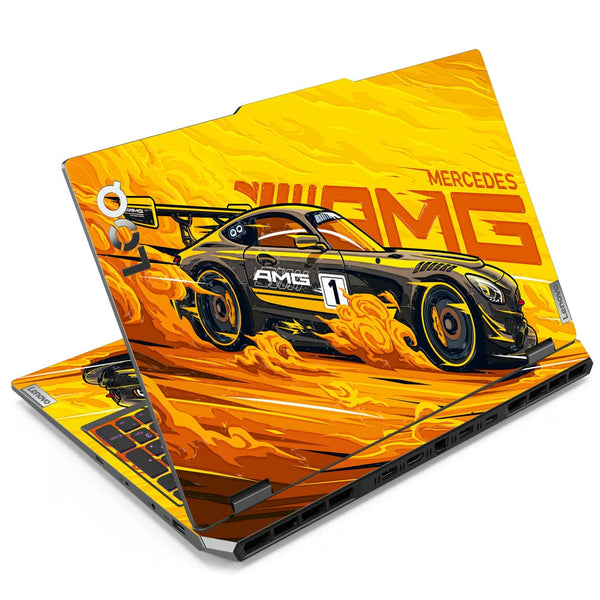 3D Embossed Laptop Skin - Mercedes AMG GT3 Yellow