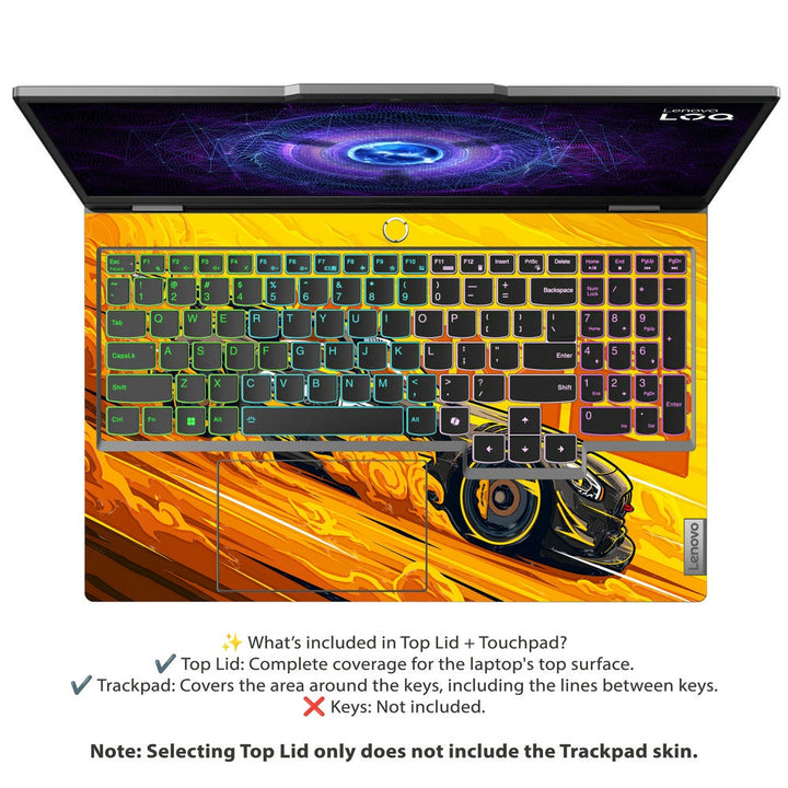 3D Embossed Laptop Skin - Mercedes AMG GT3 Yellow