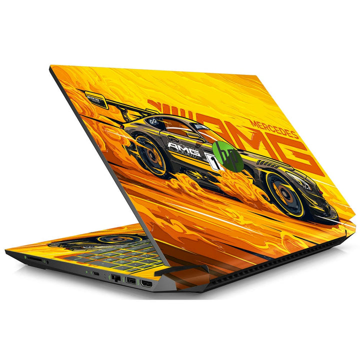 3D Embossed Laptop Skin - Mercedes AMG GT3 Yellow