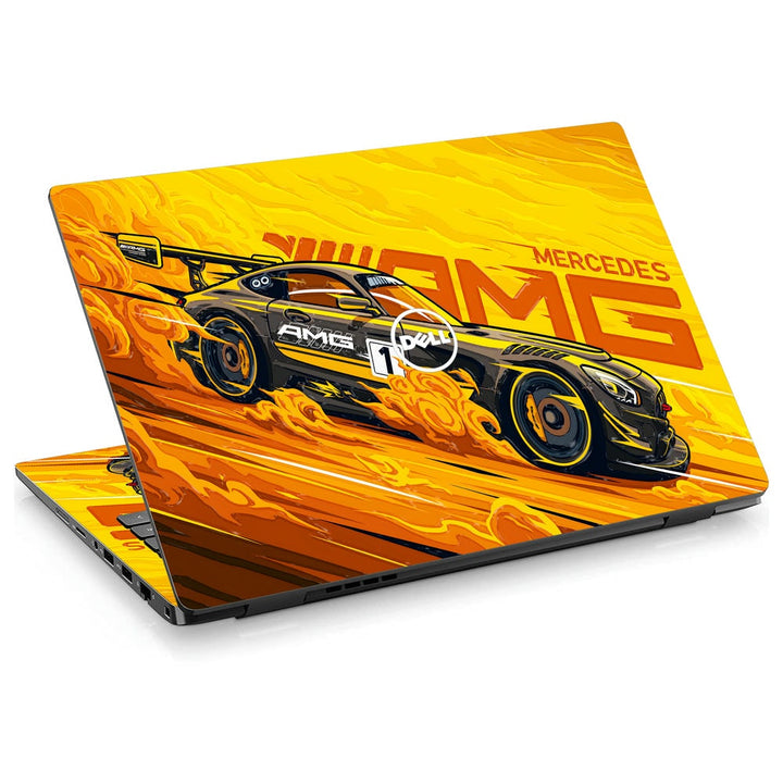 3D Embossed Laptop Skin - Mercedes AMG GT3 Yellow
