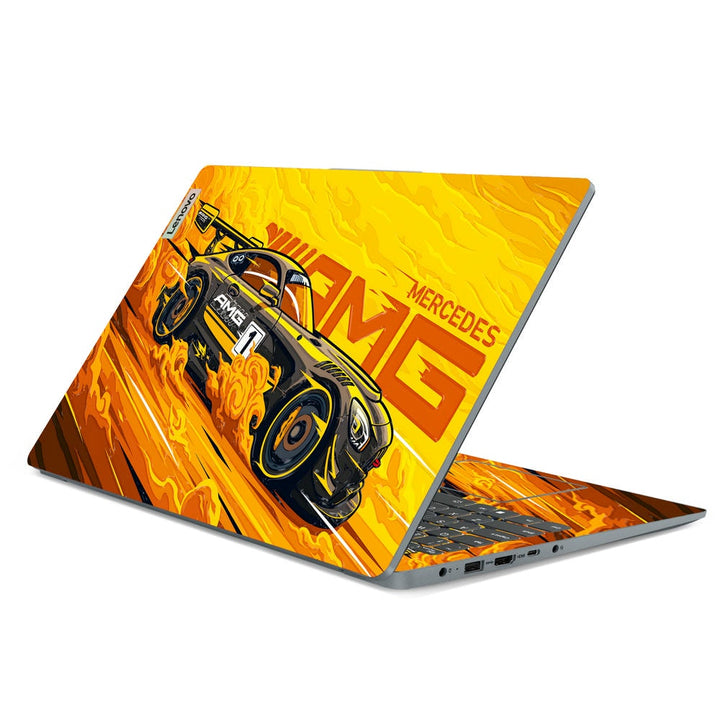 3D Embossed Laptop Skin - Mercedes AMG GT3 Yellow