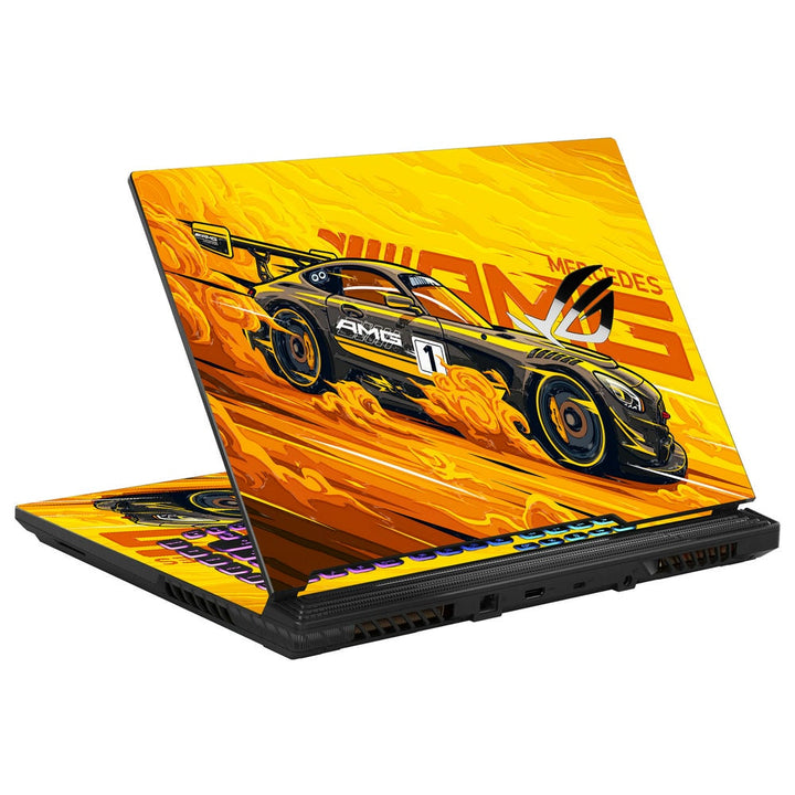 3D Embossed Laptop Skin - Mercedes AMG GT3 Yellow