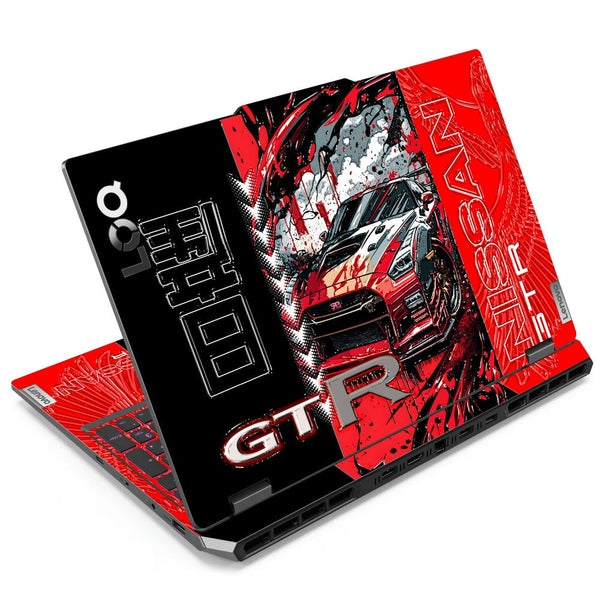 3D Embossed Laptop Skin - Nissan GTR Red Black