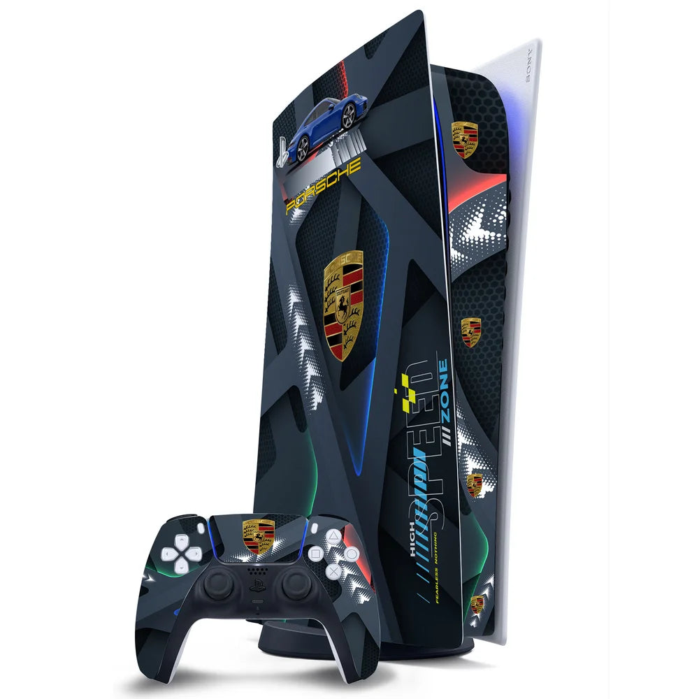 3D Embossed PS5 Console & Controller Skin Set - Porsche Speed Zone Tech ...