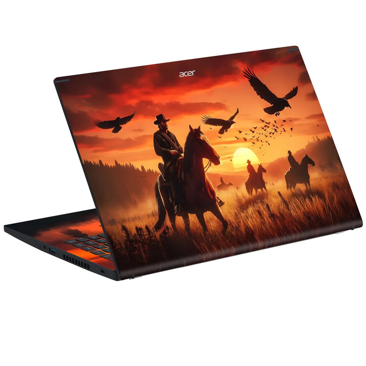 3D Embossed Laptop Skin - Red Dead Redemption Evening Background