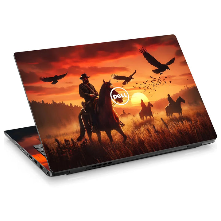 3D Embossed Laptop Skin - Red Dead Redemption Evening Background