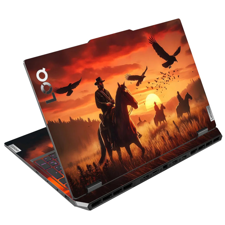 3D Embossed Laptop Skin - Red Dead Redemption Evening Background