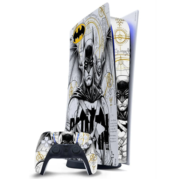 3D Embossed PS5 Console & Controller Skin Set - The Batman Da Vinci Style