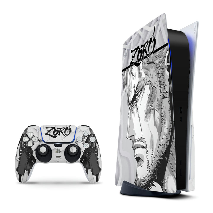 3D Embossed PS5 Console & Controller Skin Set - Zoro The King of Hell ZO2