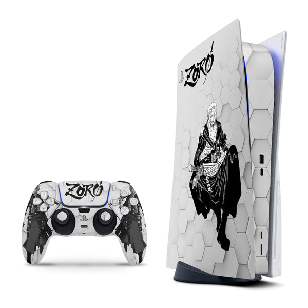 3D Embossed PS5 Console & Controller Skin Set - Zoro The King of Hell ZO1