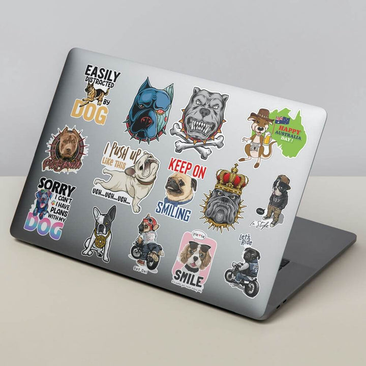 Cute Dog Waterproof Vinyl Decal Stickers - Pack of 50 | Adorable Dog-T ...