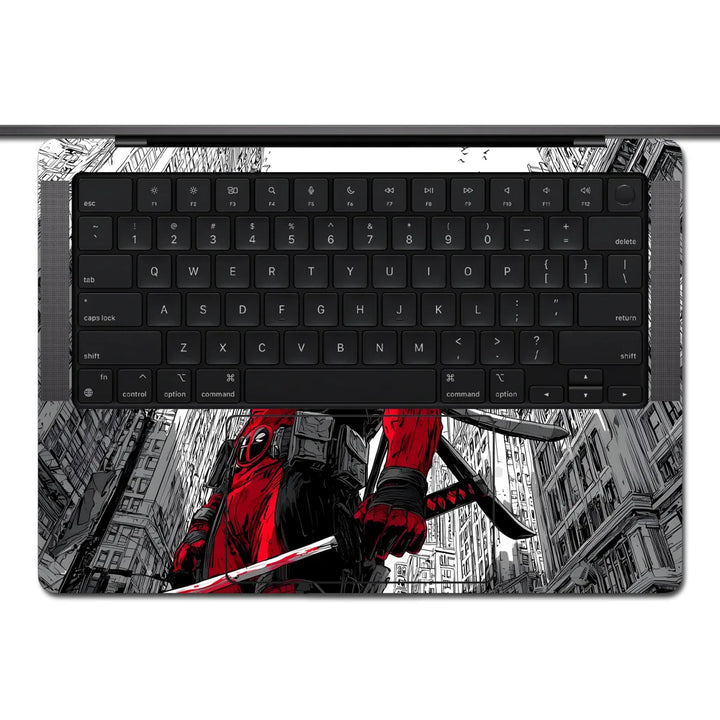 MacBook Laptop Skin - Deadpool City Rooftop Vector Art