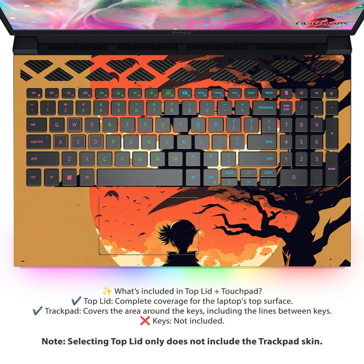 Dell Laptop Skin - Girl Under the Full Moon Blood and Tree