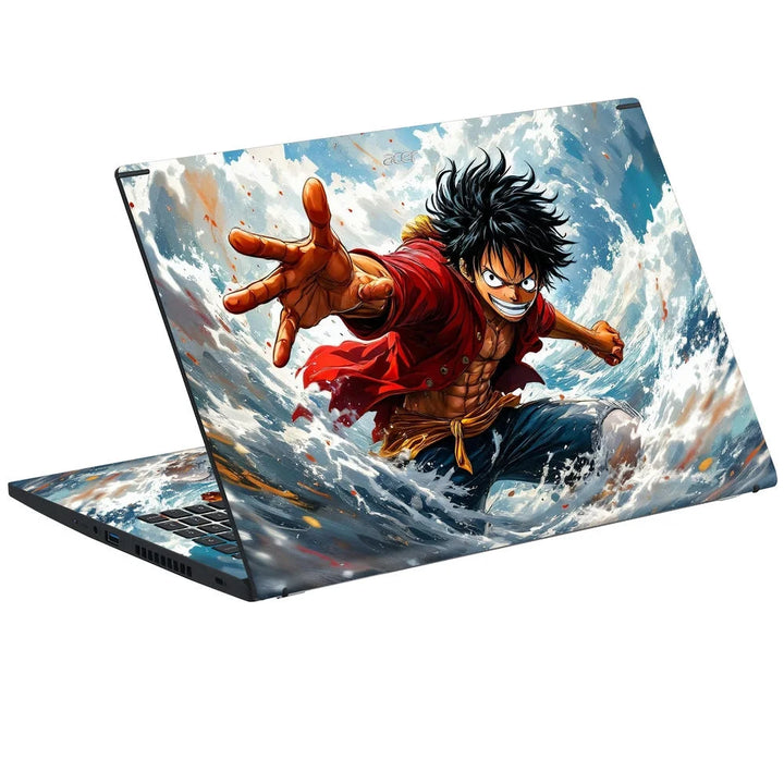 3D Embossed Laptop Skin - Luffy Straw Hat Water
