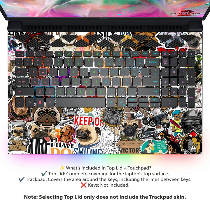 Dell Laptop Skin - Cute Dog Sticker Bomb