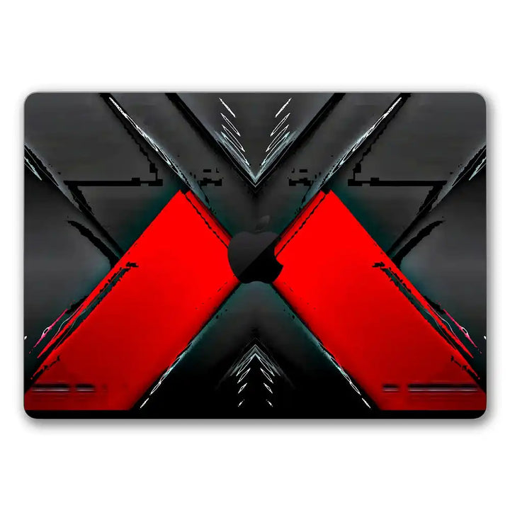 MacBook Laptop Skin - Red and Black Metallic X Theme