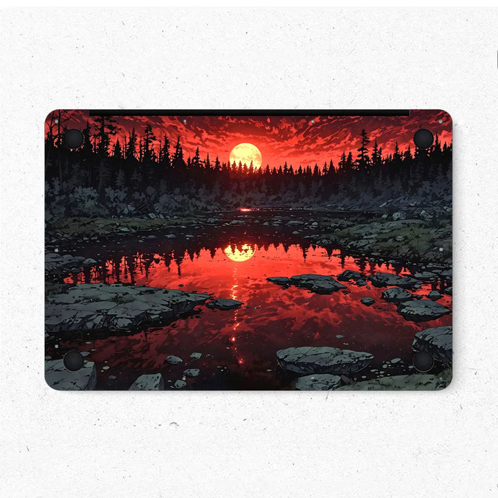MacBook Laptop Skin - Abstract Sunset Red Water Reflection