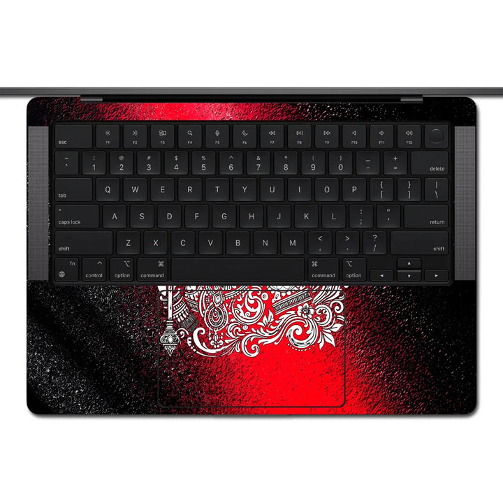 MacBook Laptop Skin - Hanuman Red Grunge Folk Art