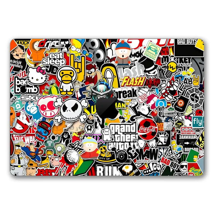 Sticker Bombing Notebook Sticker Bomb Laptop Skin for MacBook | Buy Online Now – SkinsLegend