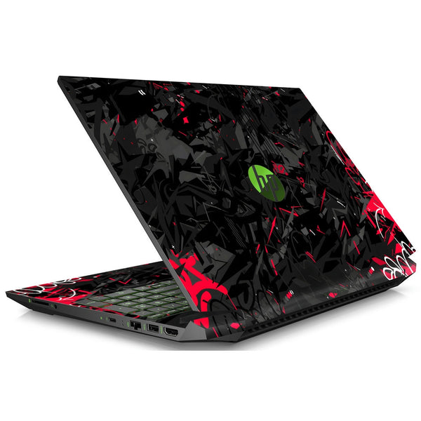 HP Laptop Skin - Black Red Graffiti