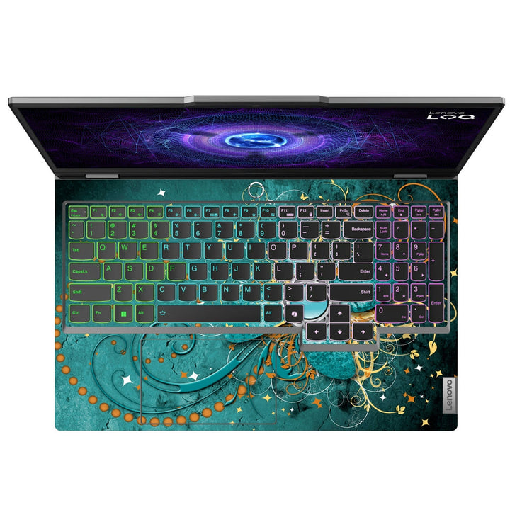 Shop Abstract Turquoise Swirls Laptop Skin for Lenovo LOQ | Buy Online ...