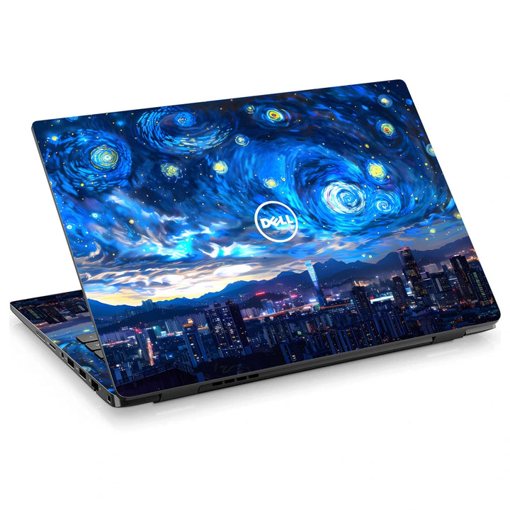 3M Material Textured Embossed Laptop Skin - Starry Night Vincent Van Gogh Cityscape