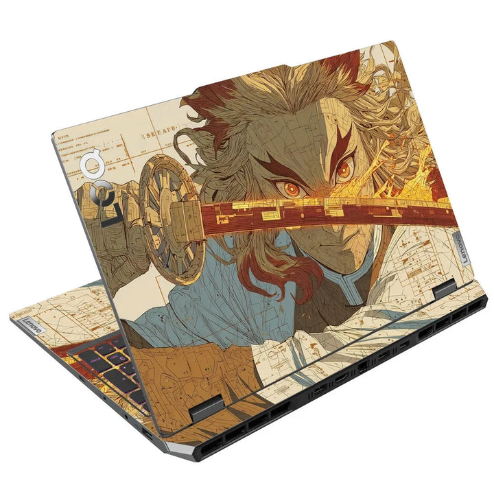 3D Embossed Laptop Skin - Samurai Sketch