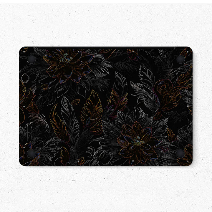 MacBook Laptop Skin - Gothic Dark Floral Botanical Pattern