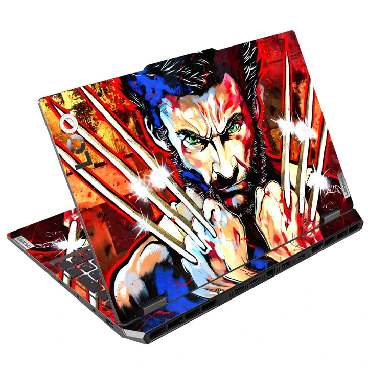 3M Material Textured Embossed Laptop Skin - Wolverine X-Men Face Pop Art