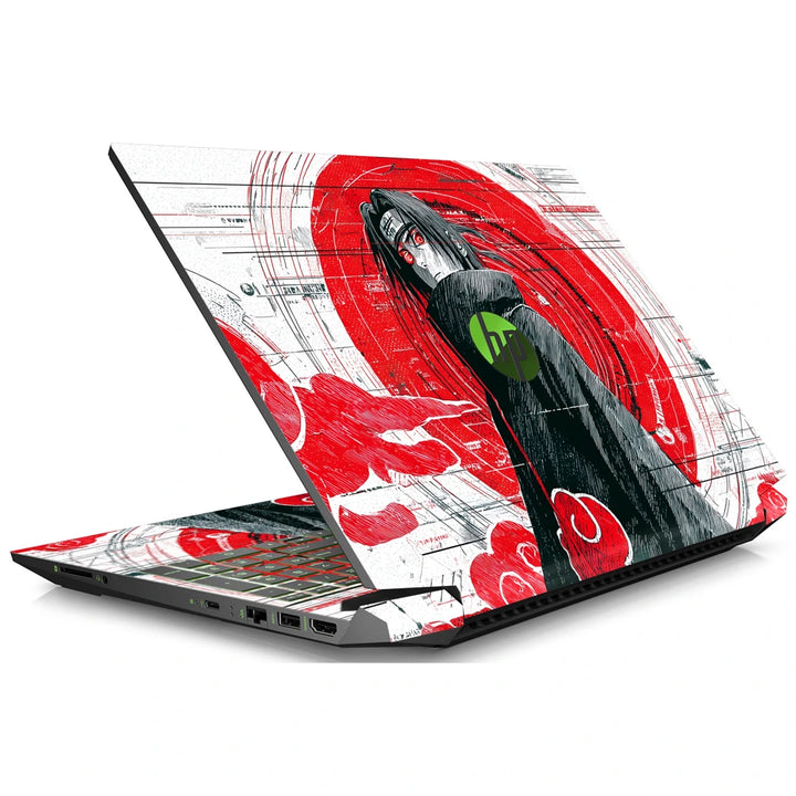 3M Material Textured Embossed Laptop Skin - Itachi Uchiha Scarlet Grunge