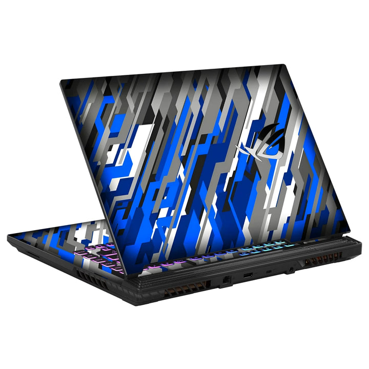 Abstract Blue Red Racing Grid Laptop Skin | 3D Embossed 3M Vinyl ...