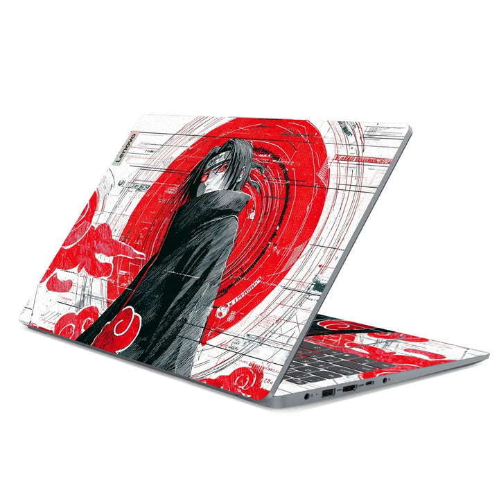 3M Material Textured Embossed Laptop Skin - Itachi Uchiha Scarlet Grunge