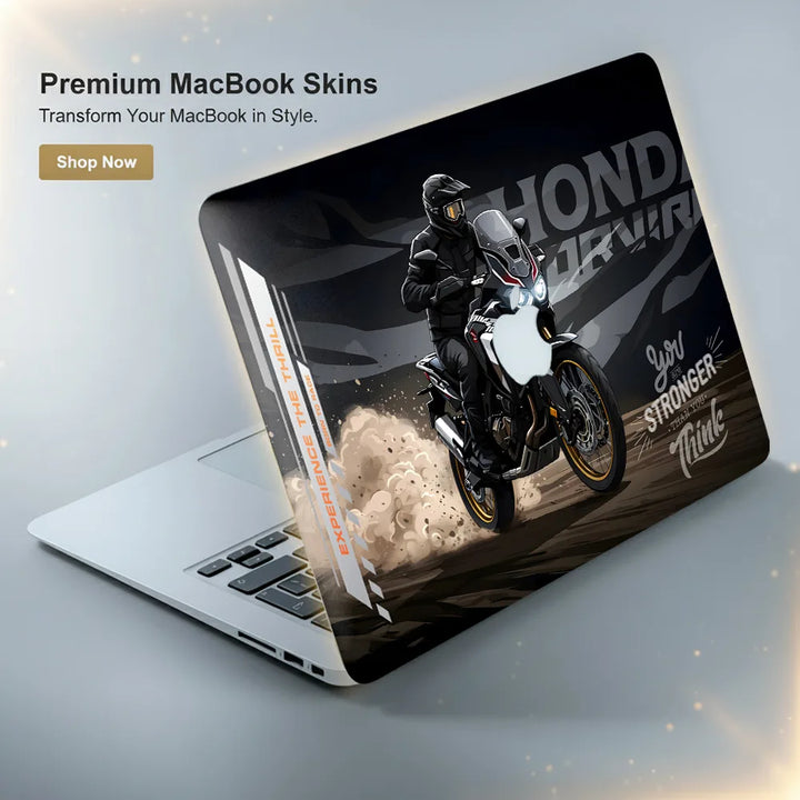 MacBook Laptop Skin - Shadow Rider Minimalist Motorcycle Art