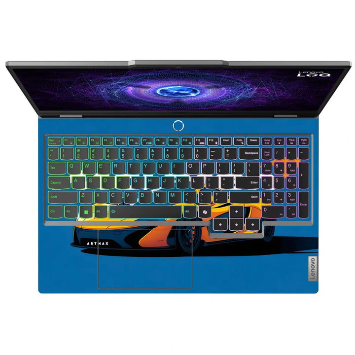 3M Material Textured Embossed Laptop Skin - Mclaren F1 Orange Racecar Vector